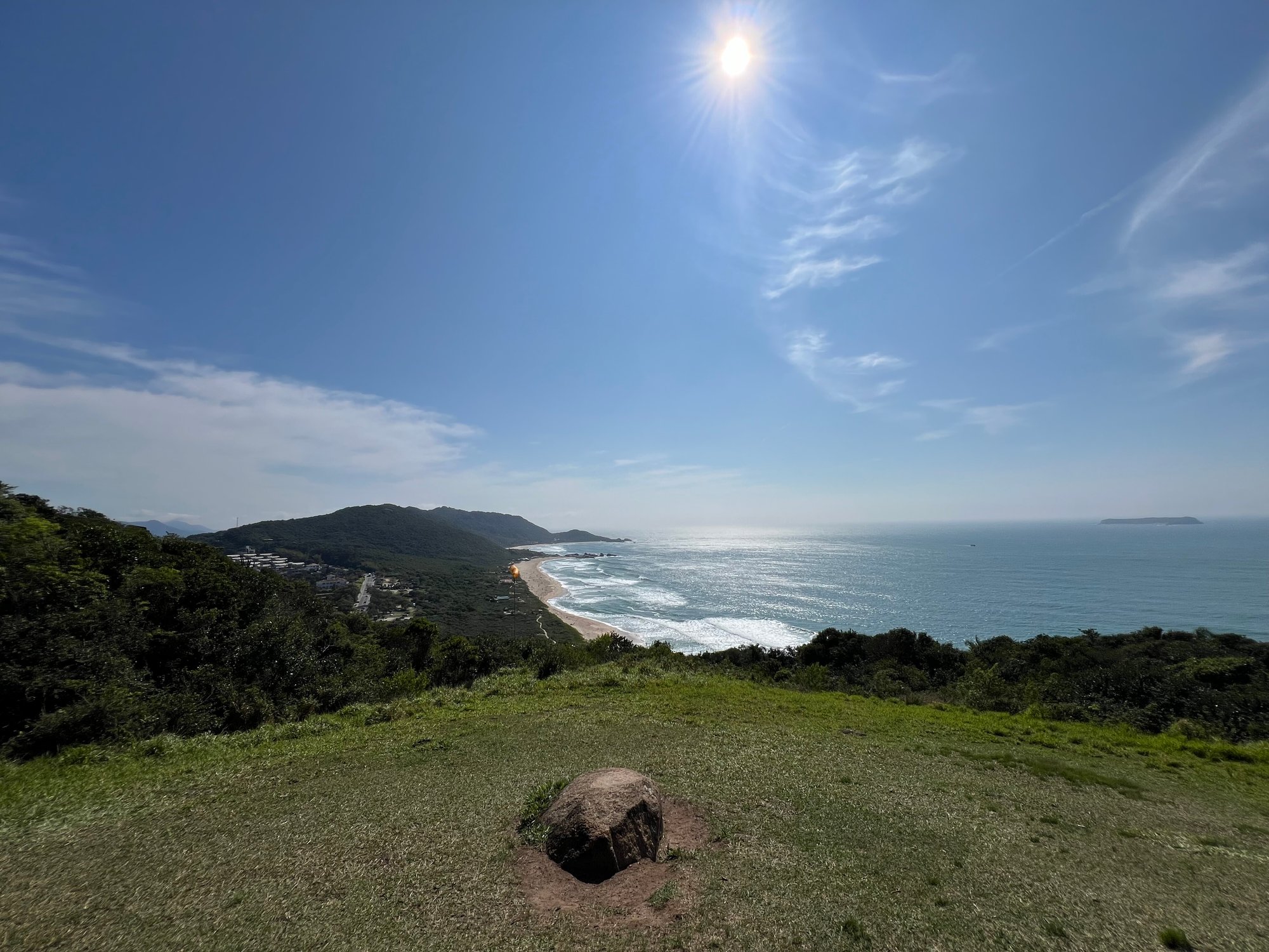 Panoramic view of Florianopolis coastline