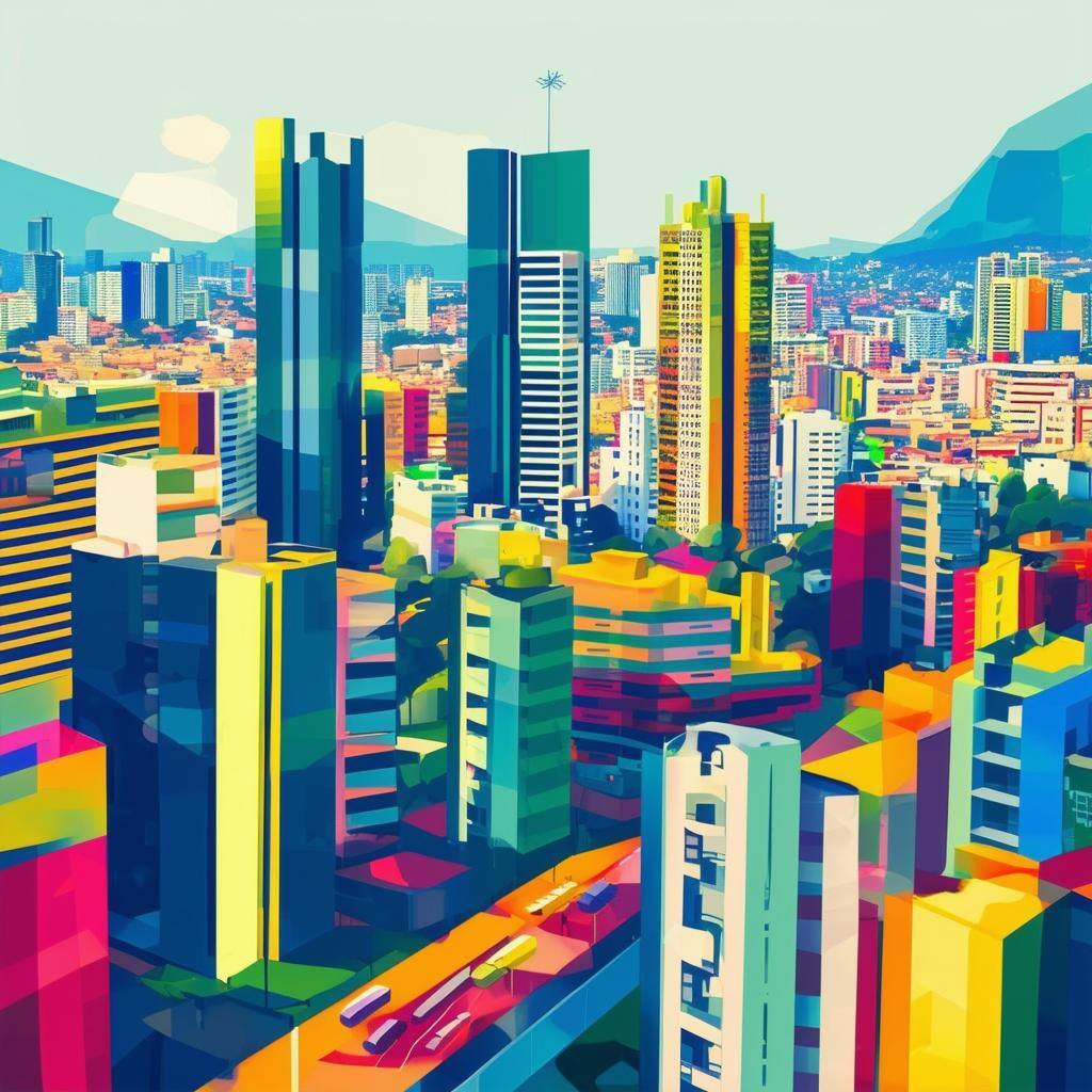 Modern art image of Sao Paulo, Brazil Skyline